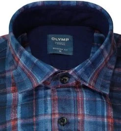 OLYMP Casual Modern Fit 4054/84/18 Hemd, Baumwolle, Marine-rot kariert, Marine -hemdenverkauf 373827 norm2