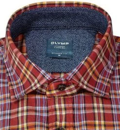 OLYMP Casual Modern Fit 4008/84/35 Hemd, Baumwolle, Rot kariert, Rot -hemdenverkauf 373832 norm2