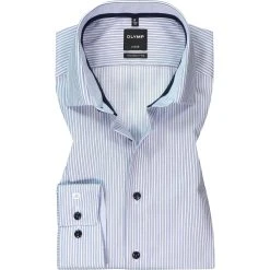 hemdenverkauf 15 OLYMP Luxor Modern Fit 1310/84/18 Hemd, Baumwolle, Marineblau-weiß gestreift, Marine