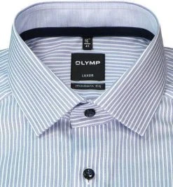 OLYMP Luxor Modern Fit 1310/84/18 Hemd, Baumwolle, Marineblau-weiß gestreift, Marine -hemdenverkauf 373836 norm2