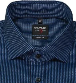 OLYMP Level Five Body Fit 2084/84/18 Hemd, Baumwolle, Marineblau gemustert, Marine -hemdenverkauf 373843 norm2