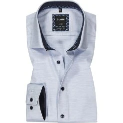 OLYMP Luxor Modern Fit 69EL 1306/89/11 Hemd, Baumwolle, Extra langer Arm, Bleu meliert, Bleu