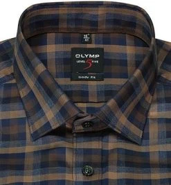 OLYMP Level Five Body Fit 2088/84/28 Hemd, Baumwolle, Braun-blau kariert, Braun -hemdenverkauf 373852 norm2