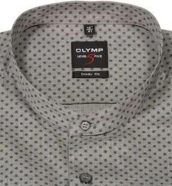 OLYMP Level Five Body Fit 2148/84/68 Hemd, Baumwolle, Schwarz-grau gemustert, Schwarz -hemdenverkauf 373857 norm2