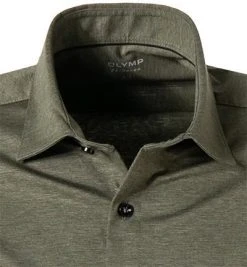 OLYMP Level Five Body Fit 2008/64/47 Hemd, Jersey geruchshemmend, Olivgrün meliert, Oliv -hemdenverkauf 373858 norm2
