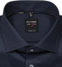 OLYMP Level Five Body Fit 2108/84/18 Hemd, Baumwolle, Marineblau, Marine -hemdenverkauf 373866 norm2