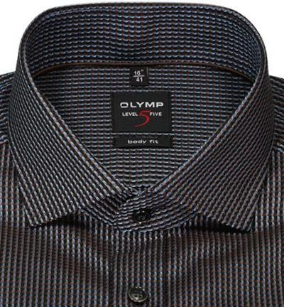 OLYMP Level Five Body Fit 2084/84/28 Hemd, Baumwolle, Braun-blau gemustert, Braun 3 OLYMP Level Five Body Fit 2084/84/28 Hemd, Baumwolle, Braun-blau gemustert, Braun – Bild 3