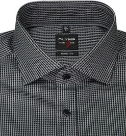 OLYMP Level Five Body Fit 2084/84/62 Hemd, Baumwolle, Grau-schwarz gemustert, Grau -hemdenverkauf 373871 norm2