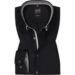 OLYMP Level Five Body Fit 2154/84/68 Hemd, Baumwolle, Schwarz