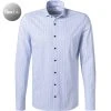 OLYMP No. Six Super Slim 2516/84/11 Hemd, Super Slim Fit, Jersey geruchshemmend, Weiß-bleu gemustert, Bleu