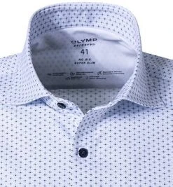 OLYMP No. Six Super Slim 2516/84/11 Hemd, Super Slim Fit, Jersey geruchshemmend, Weiß-bleu gemustert, Bleu -hemdenverkauf 373880 norm2