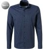 OLYMP No. Six Super Slim 2516/84/18 Hemd, Super Slim Fit, Jersey geruchshemmend, Marine gemustert, Marine