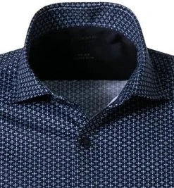 OLYMP No. Six Super Slim 2516/84/18 Hemd, Super Slim Fit, Jersey geruchshemmend, Marine gemustert, Marine -hemdenverkauf 373881 norm2