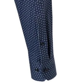 OLYMP No. Six Super Slim 2516/84/18 Hemd, Super Slim Fit, Jersey geruchshemmend, Marine gemustert, Marine -hemdenverkauf 373881 norm3