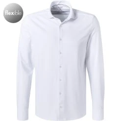 OLYMP No. Six Super Slim 2502/84/00 Hemd, Super Slim Fit, Jersey geruchshemmend, Weiß