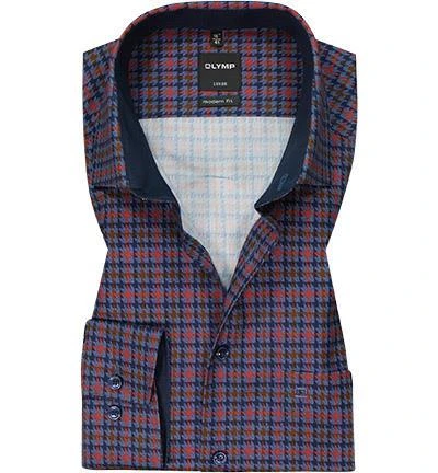 OLYMP Luxor Modern Fit 1290/84/33 Hemd, Baumwolle, Ziegelrot-blau gemustert, Ziegelrot 2 OLYMP Luxor Modern Fit 1290/84/33 Hemd, Baumwolle, Ziegelrot-blau gemustert, Ziegelrot – Bild 2