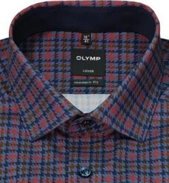 OLYMP Luxor Modern Fit 1290/84/33 Hemd, Baumwolle, Ziegelrot-blau gemustert, Ziegelrot 6 OLYMP Luxor Modern Fit 1290/84/33 Hemd, Baumwolle, Ziegelrot-blau gemustert, Ziegelrot -hemdenverkauf 373940 norm2