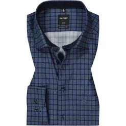 OLYMP Luxor Modern Fit 1290/84/45 Hemd, Baumwolle, Grün-blau gemustert, Grün