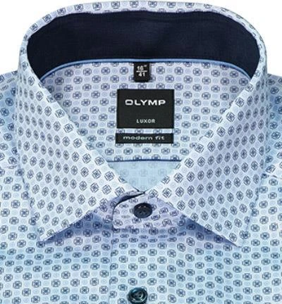 OLYMP Luxor Modern Fit 1221/64/11 Hemd, Baumwolle, Bleu gemustert, Bleu 3 OLYMP Luxor Modern Fit 1221/64/11 Hemd, Baumwolle, Bleu gemustert, Bleu – Bild 3