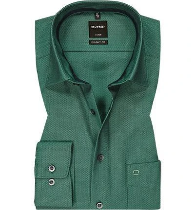 OLYMP Luxor Modern Fit 1268/84/45 Hemd, Baumwolle, Grün meliert, Grün 2 OLYMP Luxor Modern Fit 1268/84/45 Hemd, Baumwolle, Grün meliert, Grün – Bild 2