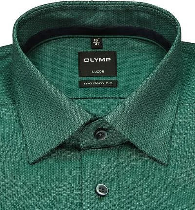 OLYMP Luxor Modern Fit 1268/84/45 Hemd, Baumwolle, Grün meliert, Grün 3 OLYMP Luxor Modern Fit 1268/84/45 Hemd, Baumwolle, Grün meliert, Grün – Bild 3