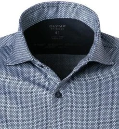 OLYMP Level Five Body Fit 2016/84/11 Hemd, Jersey geruchshemmend, Blau gemustert, Bleu -hemdenverkauf 373961 norm2