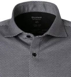OLYMP Level Five Body Fit 2016/84/63 Hemd, Jersey geruchshemmend, Silbergrau gemustert , Silbergrau -hemdenverkauf 373963 norm2
