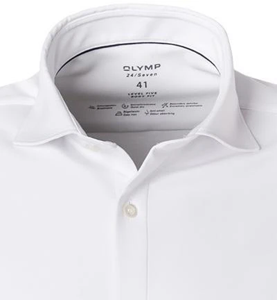OLYMP Level Five Body Fit 2006/84/00 Hemd, Jersey geruchshemmend, Weiß 3 OLYMP Level Five Body Fit 2006/84/00 Hemd, Jersey geruchshemmend, Weiß – Bild 3