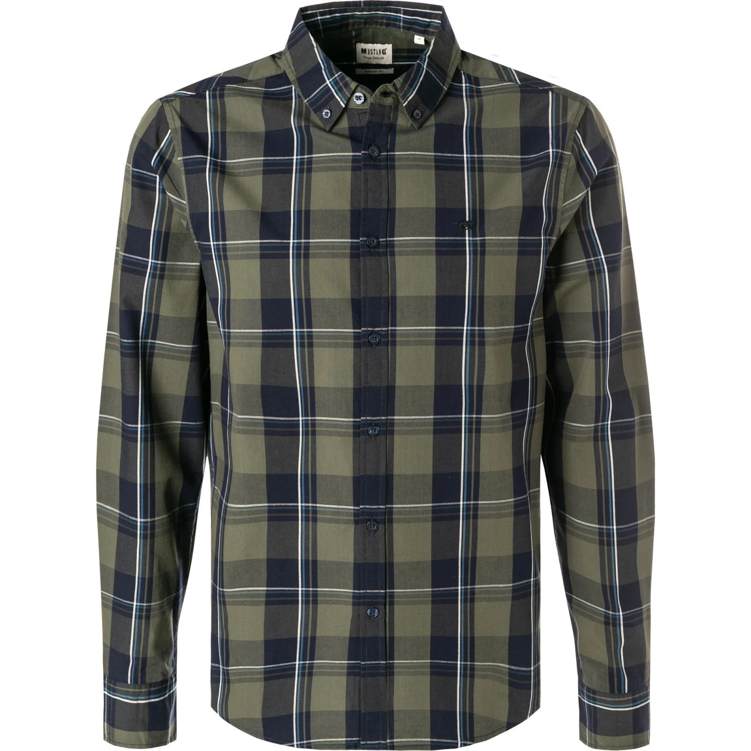 MUSTANG Hemd 1011423/12097 Regular Fit, Baumwolle, Grün kariert, Grün 1 MUSTANG Hemd 1011423/12097 Regular Fit, Baumwolle, Grün kariert, Grün