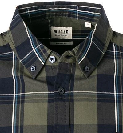 MUSTANG Hemd 1011423/12097 Regular Fit, Baumwolle, Grün kariert, Grün 3 MUSTANG Hemd 1011423/12097 Regular Fit, Baumwolle, Grün kariert, Grün – Bild 3