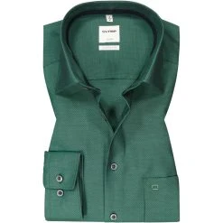 OLYMP Luxor Comfort Fit 1068/84/45 Hemd, Baumwolle, Grün meliert, Grün