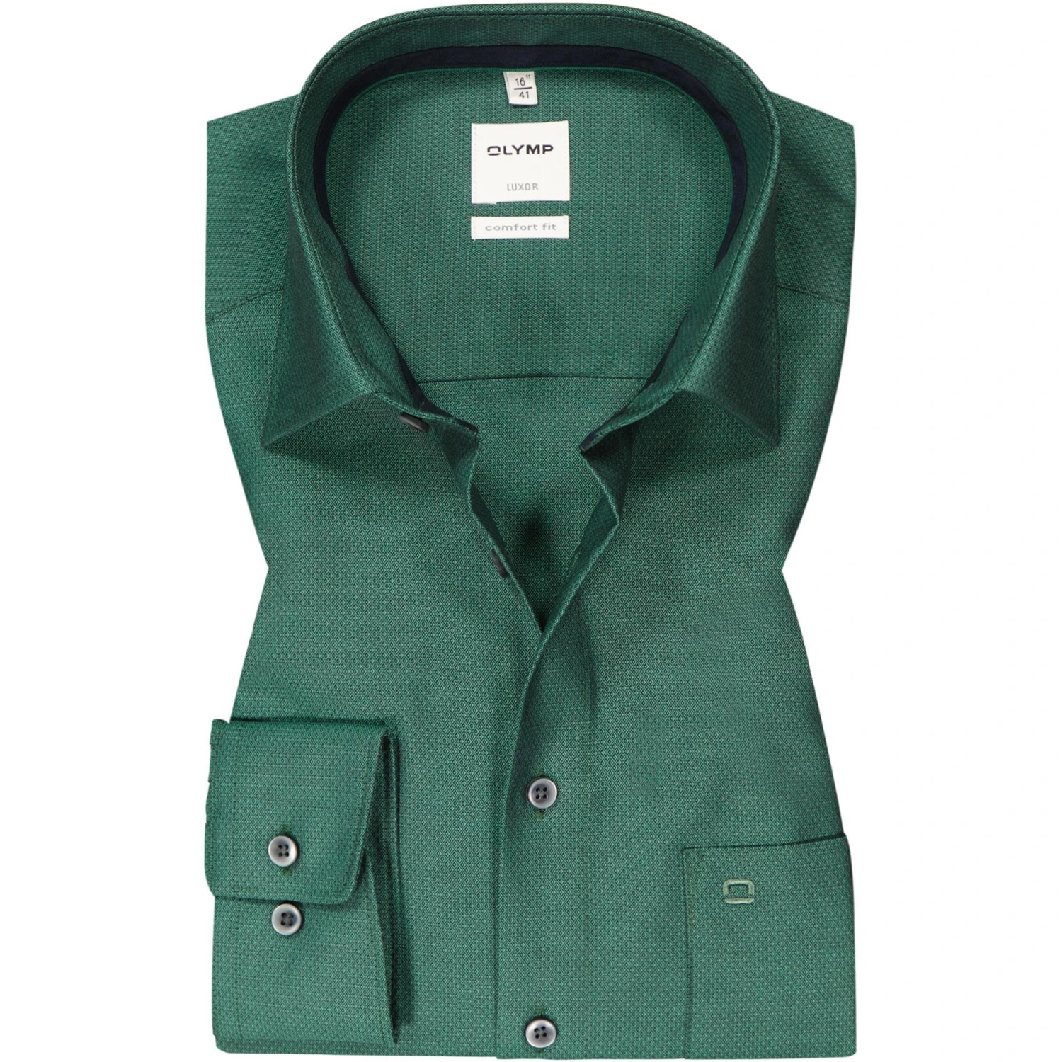OLYMP Luxor Comfort Fit 1068/84/45 Hemd, Baumwolle, Grün meliert, Grün 1 OLYMP Luxor Comfort Fit 1068/84/45 Hemd, Baumwolle, Grün meliert, Grün