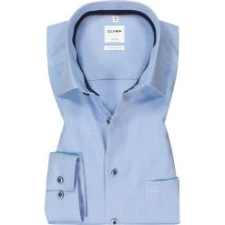 OLYMP Luxor Comfort Fit 1068/84/13 Hemd, Baumwolle, Rauchblau meliert, Rauchblau