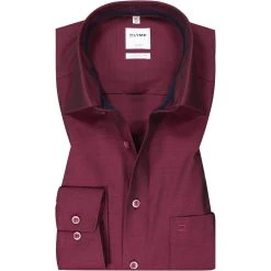 OLYMP Luxor Comfort Fit 1068/84/86 Hemd, Baumwolle, Granat meliert, Granat