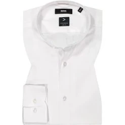 BOSS Hemd Hank 50460191/100 Slim Fit, Baumwolle, Weiß