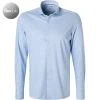 OLYMP No. Six Super Slim 2518/84/11 Hemd, Super Slim Fit, Jersey, Hellblau kariert, Bleu