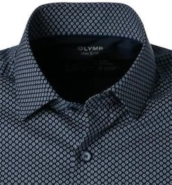 OLYMP Level Five Body Fit 2078/84/18 Hemd, Mikrofaser atmungsaktiv, Marineblau gemustert, Marine -hemdenverkauf 373997 norm2