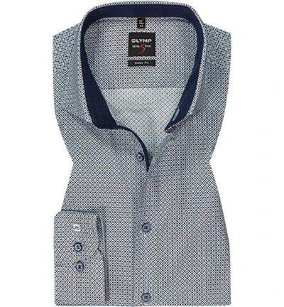 OLYMP Level Five Body Fit 2098/84/28 Hemd, Baumwolle, Braun-blau gemustert , Braun 2 OLYMP Level Five Body Fit 2098/84/28 Hemd, Baumwolle, Braun-blau gemustert , Braun – Bild 2