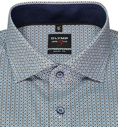 OLYMP Level Five Body Fit 2098/84/28 Hemd, Baumwolle, Braun-blau gemustert , Braun 3 OLYMP Level Five Body Fit 2098/84/28 Hemd, Baumwolle, Braun-blau gemustert , Braun – Bild 3