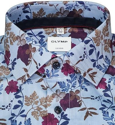 OLYMP Luxor Comfort Fit 1025/64/86 Hemd, Baumwolle, Blau-rot gemustert, Granat 3 OLYMP Luxor Comfort Fit 1025/64/86 Hemd, Baumwolle, Blau-rot gemustert, Granat – Bild 3