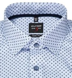 OLYMP Level Five Body Fit 2134/84/11 Hemd, Baumwolle, Mittelblau gemustert, Bleu -hemdenverkauf 374033 norm2
