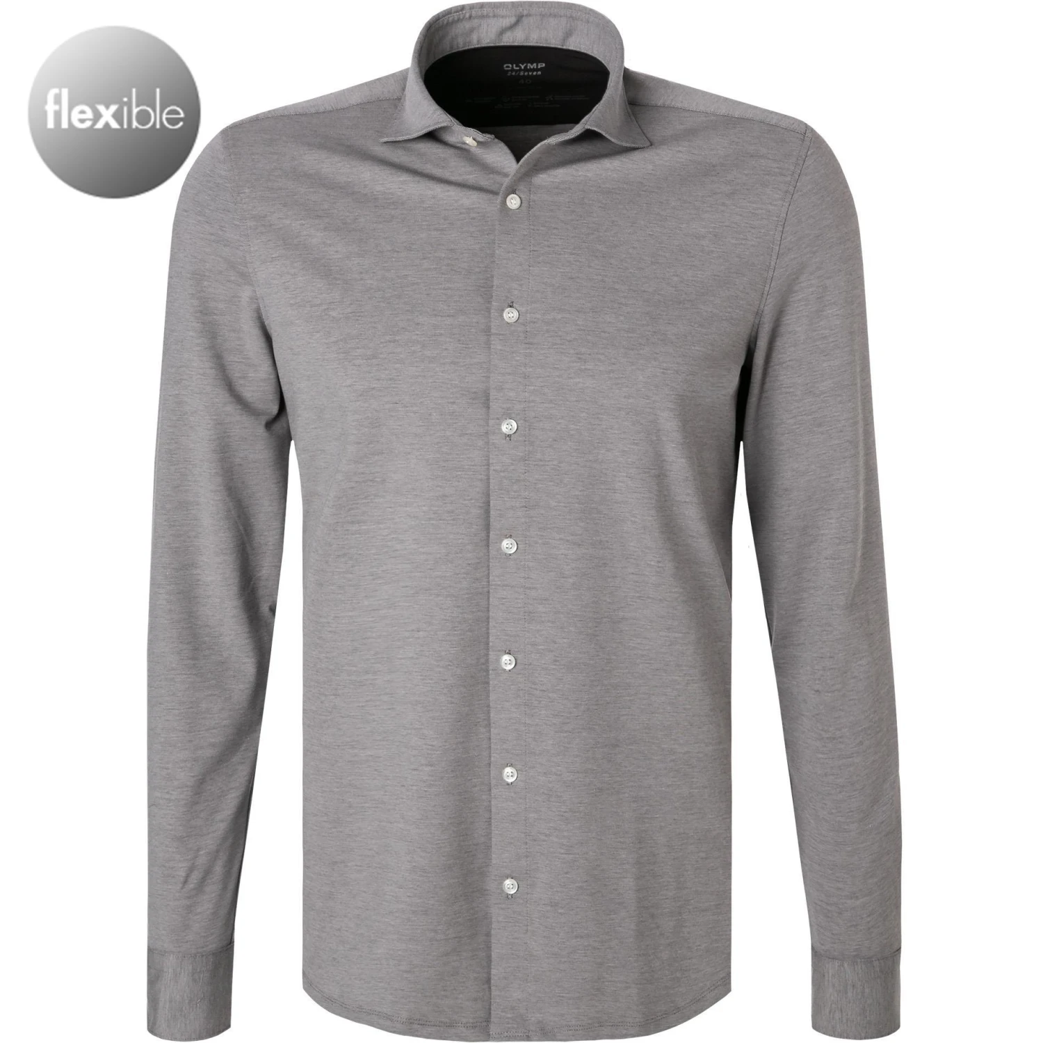 OLYMP No. Six Super Slim 2502/84/69 Hemd, Super Slim Fit, Jersey geruchshemmend, Graphit meliert, Graphit 1 OLYMP No. Six Super Slim 2502/84/69 Hemd, Super Slim Fit, Jersey geruchshemmend, Graphit meliert, Graphit