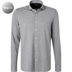 OLYMP Luxor Modern Fit 1210/84/69 Hemd, Jersey geruchshemmend, Graphit meliert, Graphit