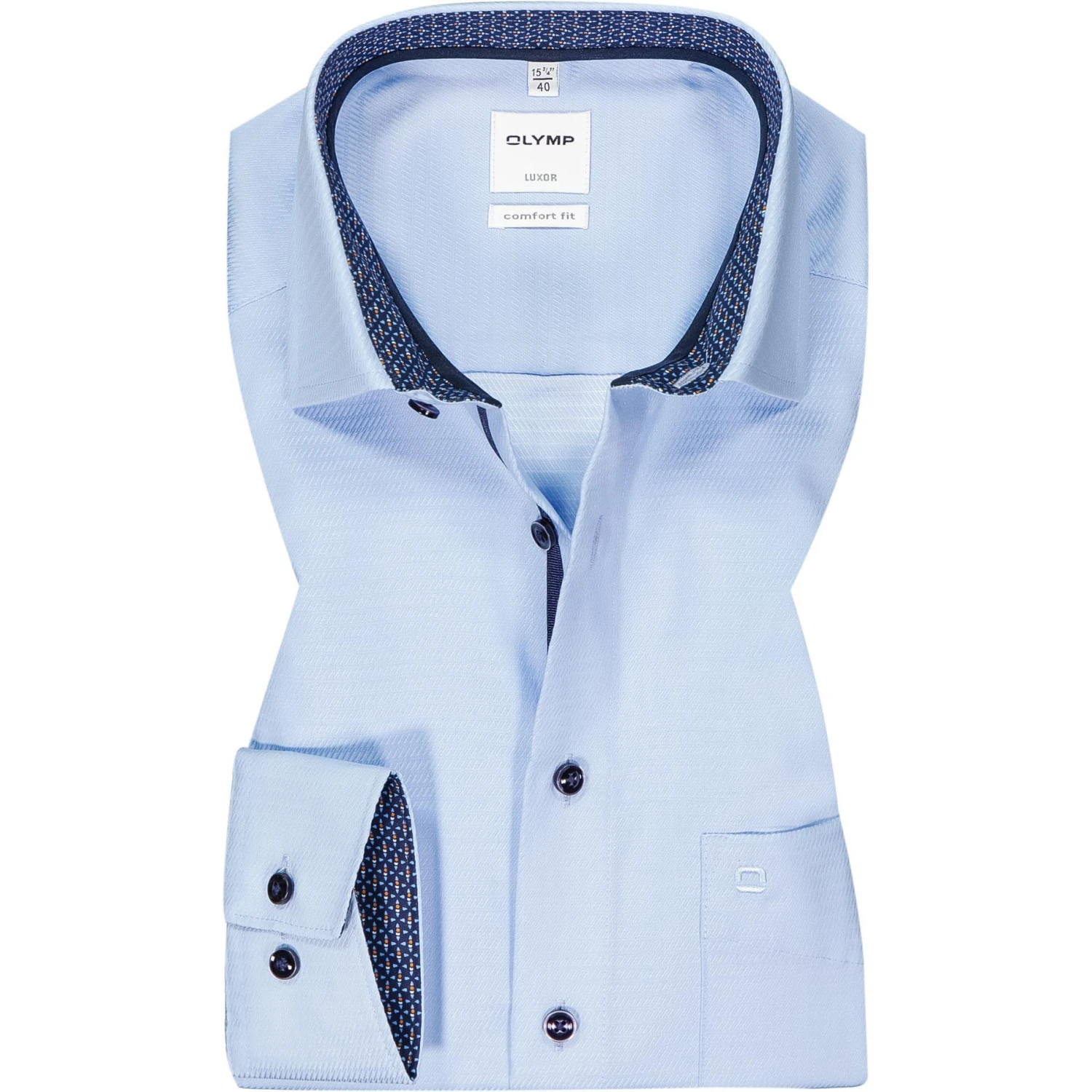 OLYMP Luxor Comfort Fit 1015/64/11 Hemd, Baumwolle, Mittelblau, Bleu 1 OLYMP Luxor Comfort Fit 1015/64/11 Hemd, Baumwolle, Mittelblau, Bleu