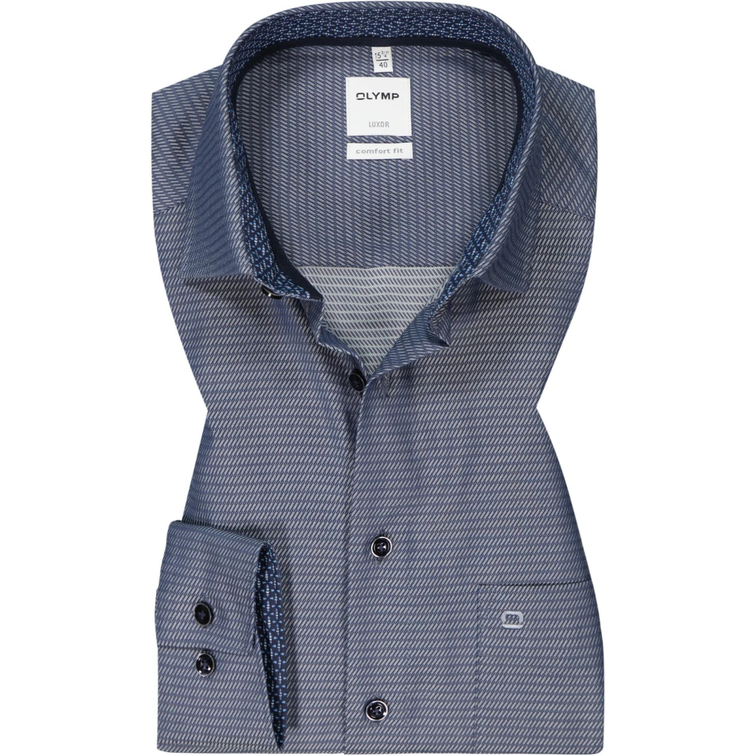 OLYMP Luxor Comfort Fit 1015/64/18 Hemd, Baumwolle, Marine 1 OLYMP Luxor Comfort Fit 1015/64/18 Hemd, Baumwolle, Marine
