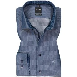 OLYMP Luxor Modern Fit 1215/64/18 Hemd, Baumwolle, Marine