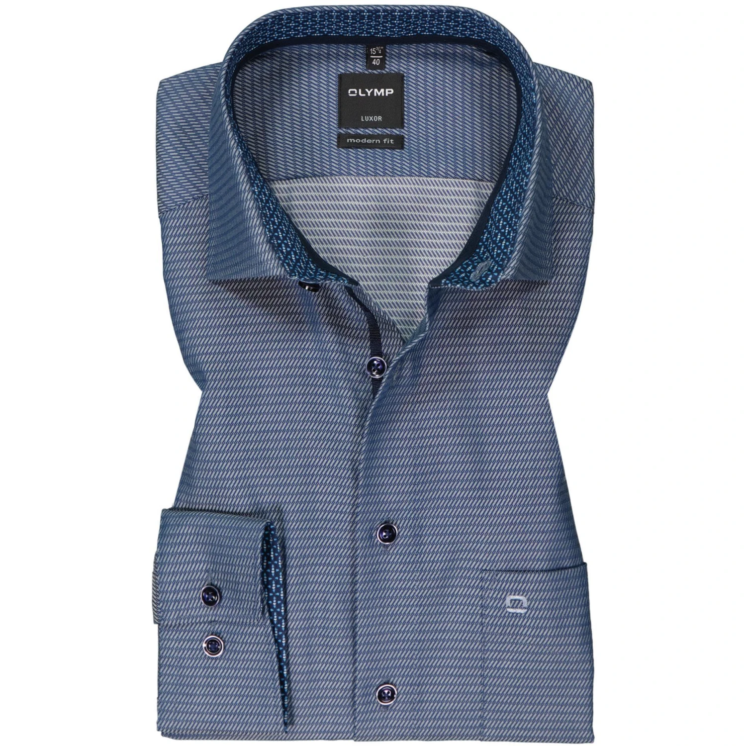 OLYMP Luxor Modern Fit 1215/64/18 Hemd, Baumwolle, Marine 1 OLYMP Luxor Modern Fit 1215/64/18 Hemd, Baumwolle, Marine