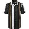 Fred Perry Hemd M2707/408 Kurzarmhemd, Baumwolle, Jägergrün-schwarz gestreift, Jägergrün