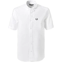 Fred Perry Hemd M2701/100 Kurzarmhemd, Oxford, Weiß