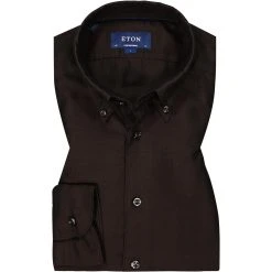 ETON Hemd 1000/02461/37 Contemporary Fit, Baumwolle, Dunkelbraun